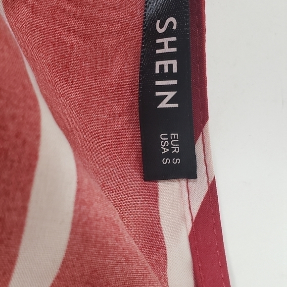 SHEIN Red and White Stripped Long Sleeve Blouse - Picture 6 of 6